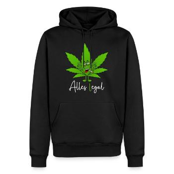 Cannabis Legalisierung - Alles egal - Alles legal - Männer Premium Bio Hoodie - Schwarz - Vorne - Nico (187cm)