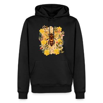 Imker, Imker, Bienen, Blumen & Wachs - Männer Premium Bio Hoodie - Schwarz - Vorne - Nico (187cm)
