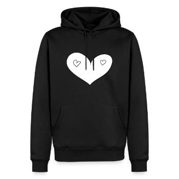 cœur coeur - Sweat à capuche Premium bio Homme - noir - Devant - Nico (187cm)