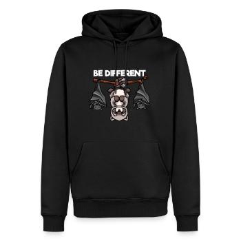 Be Different Waschbär und Fledermäuse - Männer Premium Bio Hoodie - Schwarz - Vorne - Nico (187cm)