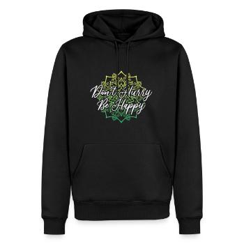 Dont Hurry Be Happy Namaste Yoga Meditation - Männer Premium Bio Hoodie - Schwarz - Vorne - Nico (187cm)