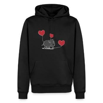 elefant luftballon herz tier symbol - Männer Premium Bio Hoodie - Schwarz - Vorne - Nico (187cm)
