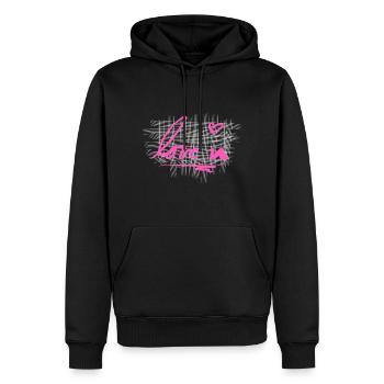 Crosses Pattern Jeg elsker dit hjerte - Herre Premium økologisk hoodie - sort - Foran - Nico (187cm)