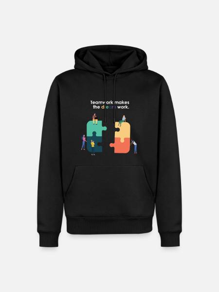 Teamworks makes the dream work work design - Men’s Premium Organic Hoodie - black