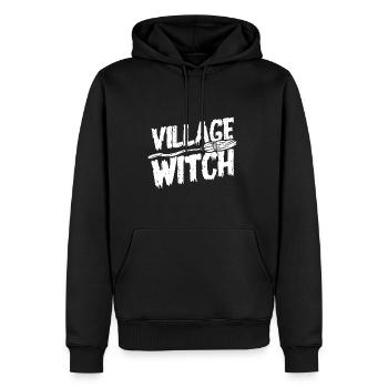 Creepy Halloween Village Witch Witch’s Broom - Sweat à capuche Premium bio Homme - noir - Devant - Nico (187cm)