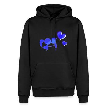 blaues pärchen symbol liebe - Männer Premium Bio Hoodie - Schwarz - Vorne - Nico (187cm)