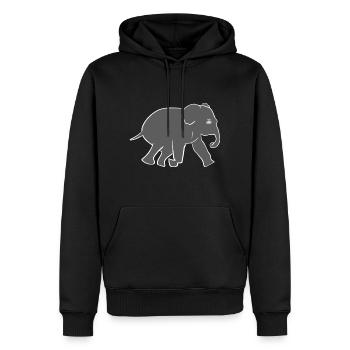 Elefant Tier Symbol Grau - Männer Premium Bio Hoodie - Schwarz - Vorne - Nico (187cm)