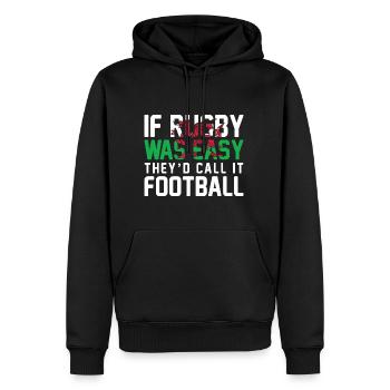 Wales Rugby Geschenk Waliser Walisische Flagge - Männer Premium Bio Hoodie - Schwarz - Vorne - Nico (187cm)