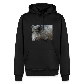Sanglier Sanglier Porc Truie Cochon - Sweat à capuche Premium bio Homme - noir - Devant - Nico (187cm)