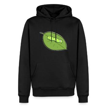 raupe blatt biologie symbol natur - Männer Premium Bio Hoodie - Schwarz - Vorne - Nico (187cm)