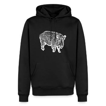 Sanglier Sanglier Porc Truie Cochon - Sweat à capuche Premium bio Homme - noir - Devant - Nico (187cm)