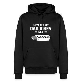 Je garde toutes les blagues de mon père dans un papa une clé USB de base - Sweat à capuche Premium bio Homme - noir - Devant - Nico (187cm)