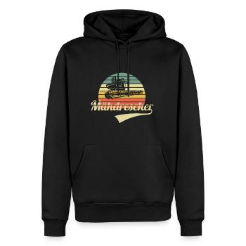 Mähdrescher Retro - Männer Premium Bio Hoodie - Schwarz - Vorne - Nico (187cm)