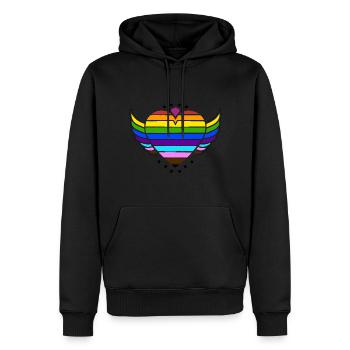 Rainbow Connection Embrace, Happy Pride - Männer Premium Bio Hoodie - Schwarz - Vorne - Nico (187cm)