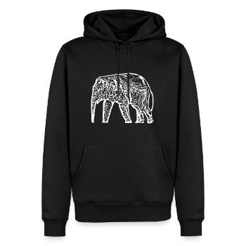 Elefant Baby weiß - Männer Premium Bio Hoodie - Schwarz - Vorne - Nico (187cm)