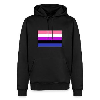 Genderfluid Flagge - Männer Premium Bio Hoodie - Schwarz - Vorne - Nico (187cm)