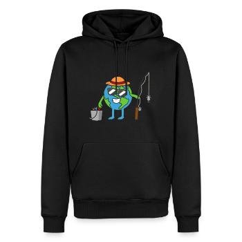Pêche de la Terre Journée de la Terre Journée de l’environnement De la Terre - Sweat à capuche Premium bio Homme - noir - Devant - Nico (187cm)