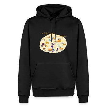 Chantier de construction Ouvrier excavateur garçons Jardin d’enfants - Sweat à capuche Premium bio Homme - noir - Devant - Nico (187cm)