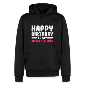 Herzlichen Glückwunsch zum Geburtstag an meine - Männer Premium Bio Hoodie - Schwarz - Vorne - Nico (187cm)
