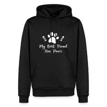 My Best Friend Has Paws Cute Cat Paw Cat - Sweat à capuche Premium bio Homme - noir - Devant - Nico (187cm)