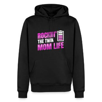 Rockin' the Twin Mom life Design für eine Mutter - Männer Premium Bio Hoodie - Schwarz - Vorne - Nico (187cm)