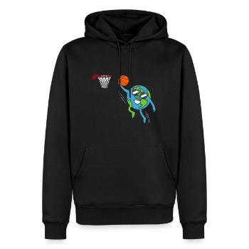 La Terre joue au basketball Jour de la Terre Jour de la Terre - Sweat à capuche Premium bio Homme - noir - Devant - Nico (187cm)