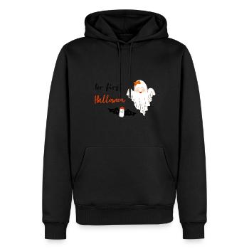 Her First Halloween | Süßer Geist für Halloween - Männer Premium Bio Hoodie - Schwarz - Vorne - Nico (187cm)