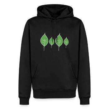 Symbole de plante à feuilles à quatre feuilles - Sweat à capuche Premium bio Homme - noir - Devant - Nico (187cm)