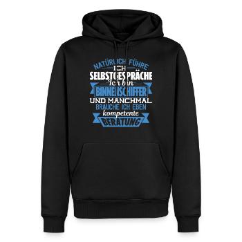 BINNENSCHIFFER - KOMPETENTE BERATUNG - Männer Premium Bio Hoodie - Schwarz - Vorne - Nico (187cm)