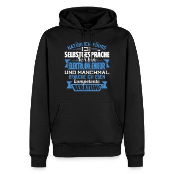 ELEKTROINGENIEUR - KOMPETENTE BERATUNG - Männer Premium Bio Hoodie - Schwarz - Vorne - Nico (187cm)