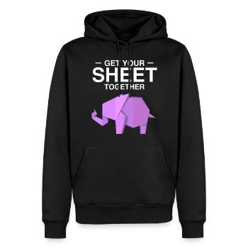 Conception d'origami japonais et origami kirigami - Sweat à capuche Premium bio Homme - noir - Devant - Nico (187cm)