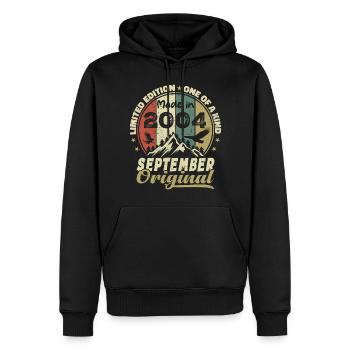 2004 – Legenden werden im September 2004 geboren - Männer Premium Bio Hoodie - Schwarz - Vorne - Nico (187cm)