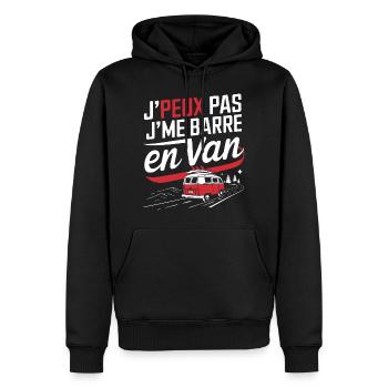 Ich kann nicht, ich habe einen Van - Männer Premium Bio Hoodie - Schwarz - Vorne - Nico (187cm)