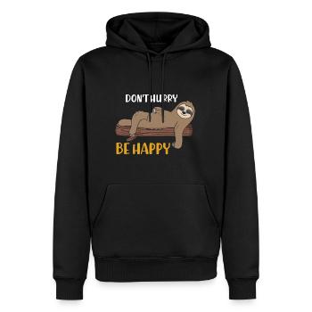 Ne vous dépêchez pas d’être heureux paresseux Chemise de couchage - Sweat à capuche Premium bio Homme - noir - Devant - Nico (187cm)