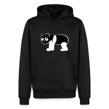 Bär Panda Tier Symbol - Männer Premium Bio Hoodie - Schwarz - Vorne - Nico (187cm)