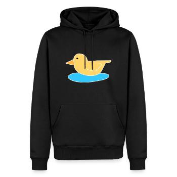 canard oiseau volant animal symbole eau - Sweat à capuche Premium bio Homme - noir - Devant - Nico (187cm)