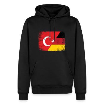 Türkei Deutschland Türkische Flagge Türkiye Türke - Männer Premium Bio Hoodie - Schwarz - Vorne - Nico (187cm)