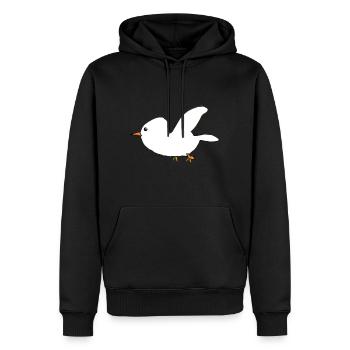 Oiseau Animal Symbole Ailes Fly Cartoon - Sweat à capuche Premium bio Homme - noir - Devant - Nico (187cm)