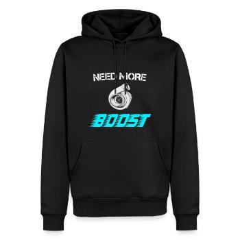 Need more Boost - Männer Premium Bio Hoodie - Schwarz - Vorne - Nico (187cm)