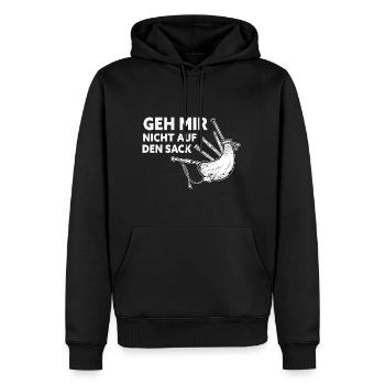 Geh Mir Nicht Auf Den Sack Dudelsack Sackpfeife - Männer Premium Bio Hoodie - Schwarz - Vorne - Nico (187cm)
