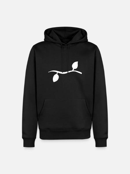 Two Leaves Line Nature Shape - Men’s Premium Organic Hoodie - black