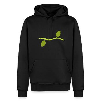 Two Leaves Line Nature - Men’s Premium Organic Hoodie - black - Front - Nico (187cm)