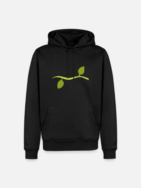 Two Leaves Line Nature - Men’s Premium Organic Hoodie - black