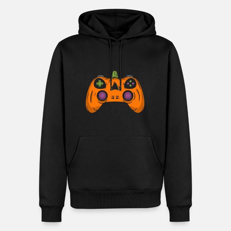 Halloween Pumpkin Gaming Controller - Männer Premium Bio Hoodie - Schwarz
