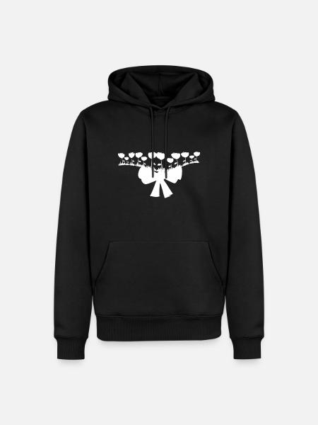 loop line flowers line - Men’s Premium Organic Hoodie - black
