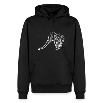 Elefant weiß - Männer Premium Bio Hoodie - Schwarz - Vorne - Nico (187cm)