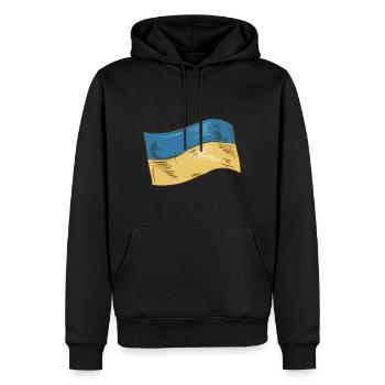 Ukraine Flagge - Männer Premium Bio Hoodie - Schwarz - Vorne - Nico (187cm)