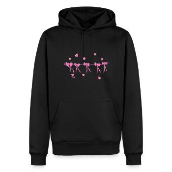 symbole de contour de ligne de boucle rose - Sweat à capuche Premium bio Homme - noir - Devant - Nico (187cm)
