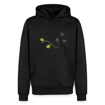 Branch Symbol Heart Tree Natural Stick Leaf - Men’s Premium Organic Hoodie - black - Front - Nico (187cm)