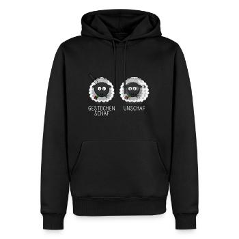 Schaf Unschaf Gestochen Schaf Schafe Brillenträger - Männer Premium Bio Hoodie - Schwarz - Vorne - Nico (187cm)